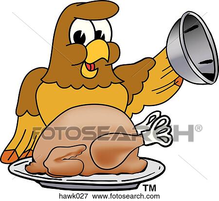 Stock Illustration - Hawk With Thanksgiving Turkey. Fotosearch