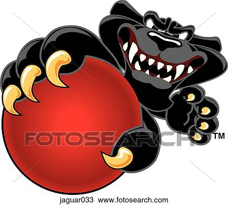 Jaguar holding Dodgeball with angry face View Large Illustration Drawing - Jaguar holding Dodgeball with angry face. Fotosearch