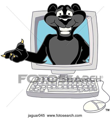 Stock Illustration - Jaguar in Computer. Fotosearch