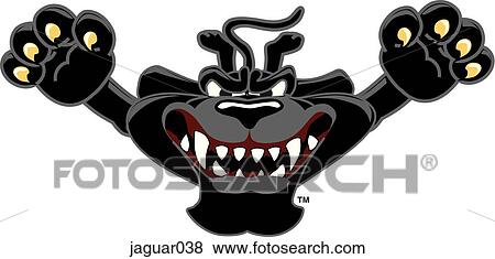 Jaguar jumping with angry face View Large Illustration Stock Illustration - Jaguar jumping with angry face. Fotosearch