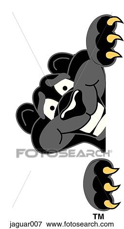 Stock Illustration - Jaguar Peeking to Side. Fotosearch
