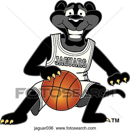 Jaguar playing Basketball View Large Illustration Stock Illustration - Jaguar playing Basketball. Fotosearch