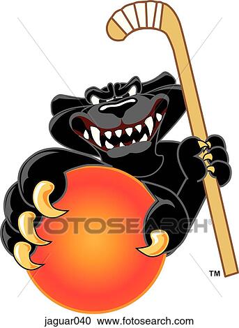 Jaguar playing Field Hockey View Large Illustration Clipart - Jaguar playing Field Hockey. Fotosearch