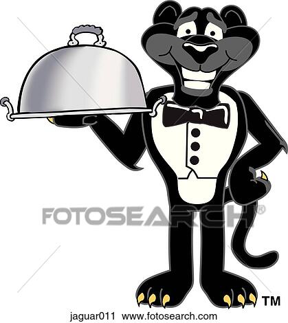 Clip Art - Jaguar Serving. Fotosearch