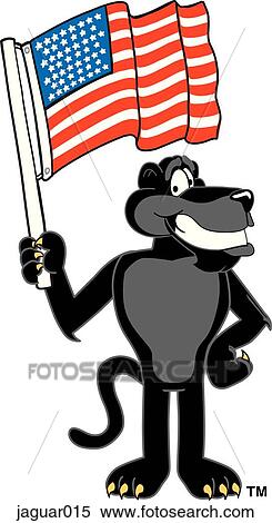Stock Illustration - Jaguar With American Flag. Fotosearch