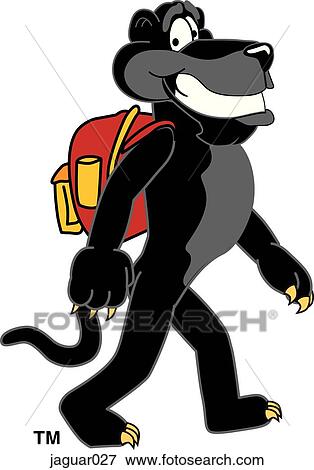 Jaguar with Backpack View Large Illustration Stock Illustration - Jaguar with Backpack. Fotosearch