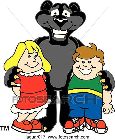 Jaguar with Children View Large Illustration Stock Illustration - Jaguar with Children. Fotosearch