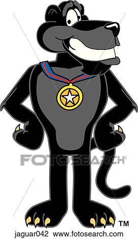 Jaguar With Medal View Large Illustration Drawing - Jaguar With Medal. Fotosearch