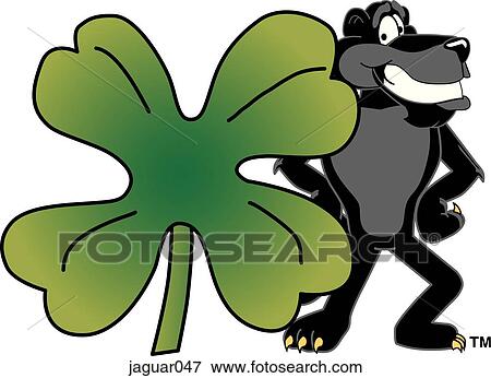 Stock Illustration - Jaguar with Shamrock. Fotosearch