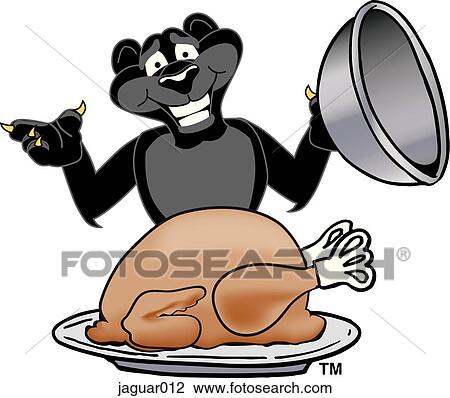 Jaguar With Thanksgiving Turkey View Large Illustration Drawing - Jaguar With Thanksgiving Turkey. Fotosearch
