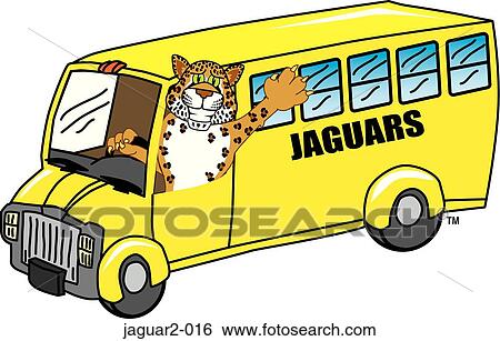 Jaguar 2 driving School Bus View Large Illustration Stock Illustration - Jaguar 2 driving School Bus. Fotosearch