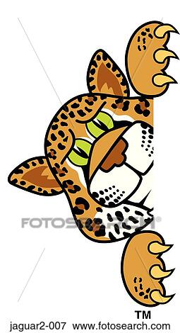 Jaguar 2 Peeking to Side View Large Illustration Stock Illustration - Jaguar 2 Peeking to Side. Fotosearch