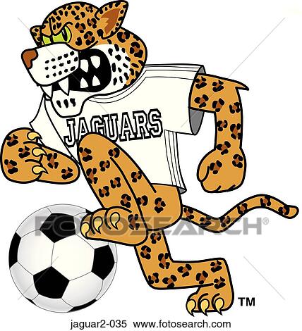 Jaguar 2 playing Soccer with angry face View Large Illustration Stock Illustration - Jaguar 2 playing Soccer with angry face. Fotosearch