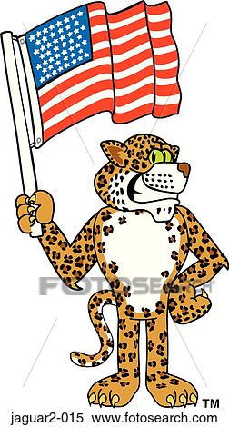 Jaguar 2 With American Flag View Large Illustration Stock Illustration - Jaguar 2 With American Flag. Fotosearch