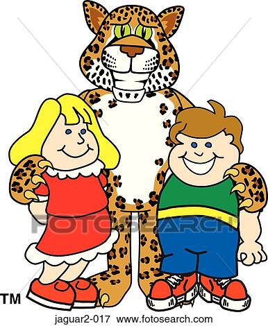 Jaguar 2 with Children View Large Illustration Stock Illustration - Jaguar 2 with Children. Fotosearch