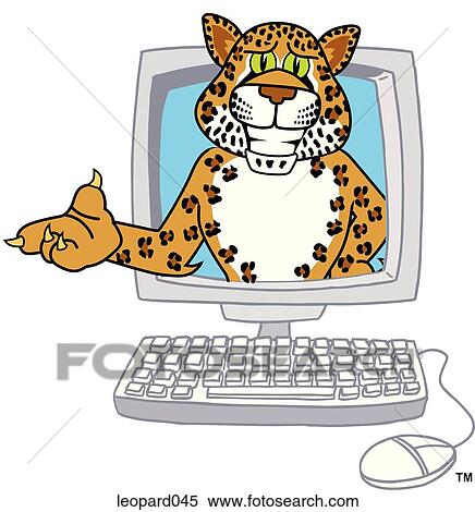 Leopard in Computer View Large Illustration Stock Illustration - Leopard in Computer. Fotosearch