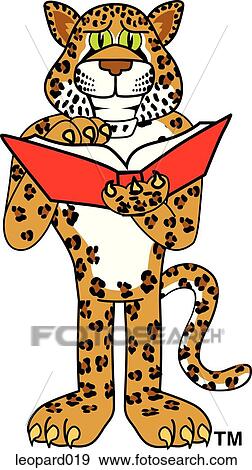 Stock Illustration - Leopard Reading Book. Fotosearch