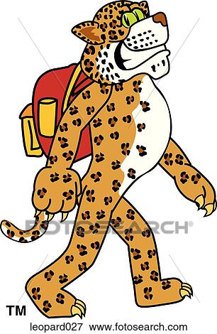 Leopard with Backpack View Large Illustration Stock Illustration - Leopard with Backpack. Fotosearch
