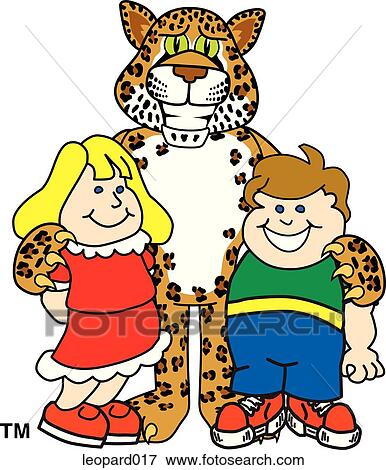 Leopard with Children View Large Illustration Stock Illustration - Leopard with Children. Fotosearch