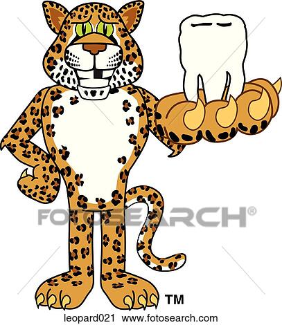 Clip Art - Leopard With Lost Tooth. Fotosearch
