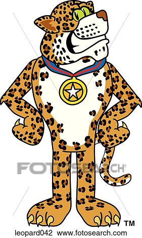Leopard With Medal View Large Illustration Drawing - Leopard With Medal. Fotosearch