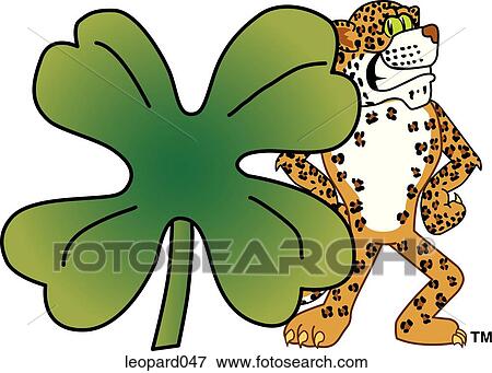 Leopard with Shamrock View Large Illustration Stock Illustration - Leopard with Shamrock. Fotosearch