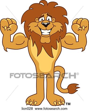 ライオン 筋肉を 曲げること イラスト Lion028 Fotosearch