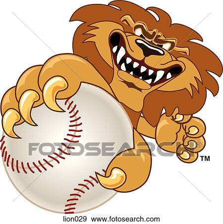 Lion holding Baseball with angry face View Large Illustration Stock Illustration - Lion holding Baseball with angry face. Fotosearch