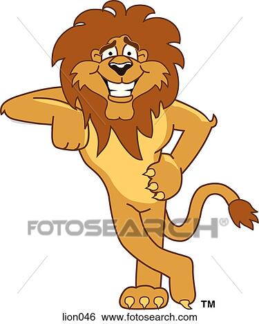 Stock Illustration - Lion Leaning. Fotosearch