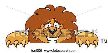 Stock Illustration - Lion Peeking Over. Fotosearch