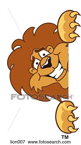 Stock Illustration - Lion Peeking to Side. Fotosearch