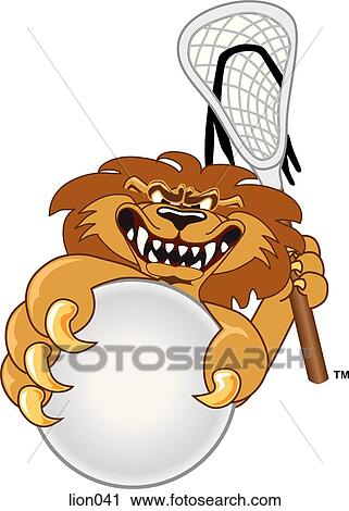 Lion playing Lacrosse View Large Illustration Clip Art - Lion playing Lacrosse. Fotosearch