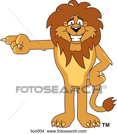 Stock Illustration - Lion Pointing to the Side. Fotosearch