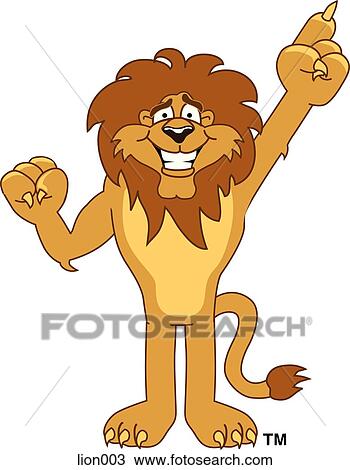 Lion Pointing Up View Large Illustration Drawing - Lion Pointing Up. Fotosearch