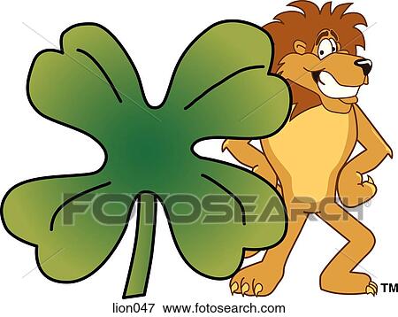 Stock Illustration - Lion with Shamrock. Fotosearch