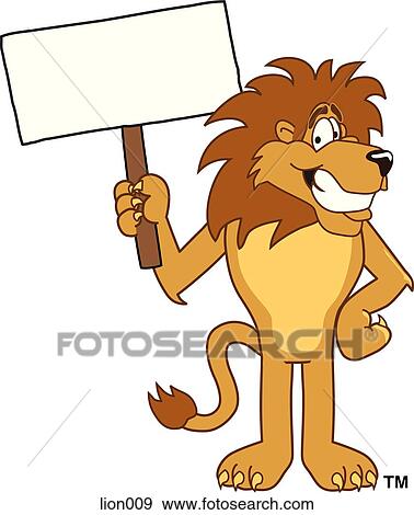Stock Illustration - Lion with Sign. Fotosearch