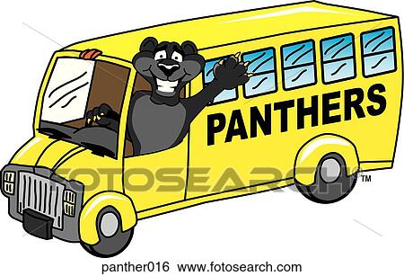 Panther driving School Bus View Large Illustration Stock Illustration - Panther driving School Bus. Fotosearch