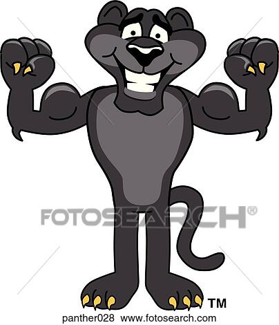 Stock Illustration - Panther Flexing Muscles. Fotosearch