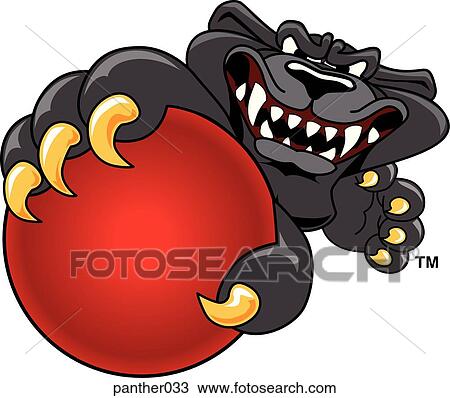 Panther holding Dodgeball with angry face View Large Illustration Drawing - Panther holding Dodgeball with angry face. Fotosearch