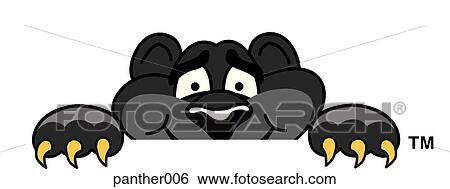 Stock Illustration - Panther Peeking Over. Fotosearch
