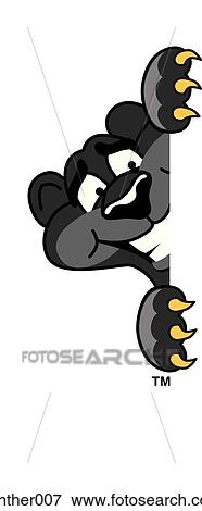Panther Peeking to Side View Large Illustration Stock Illustration - Panther Peeking to Side. Fotosearch