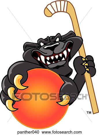 Clipart - Panther playing Field Hockey. Fotosearch