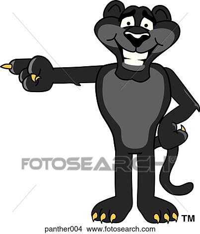 Panther Pointing to the Side View Large Illustration Stock Illustration - Panther Pointing to the Side. Fotosearch