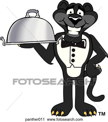 Clip Art - Panther Serving. Fotosearch