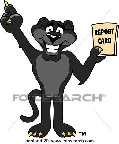 Panther with Report Card View Large Illustration Clipart - Panther with Report Card. Fotosearch