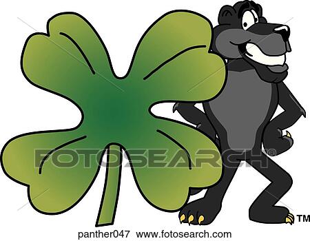 Stock Illustration - Panther with Shamrock. Fotosearch