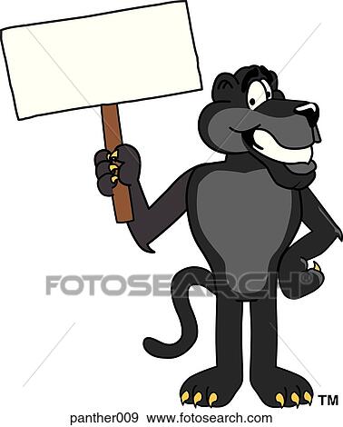 Panther with Sign View Large Illustration Stock Illustration - Panther with Sign. Fotosearch