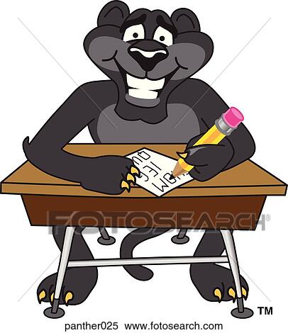 Panther Writing at Desk View Large Illustration Stock Illustration - Panther Writing at Desk. Fotosearch
