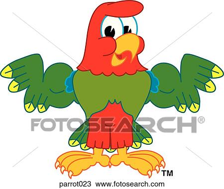 Drawing - Parrot Flexing Muscles. Fotosearch
