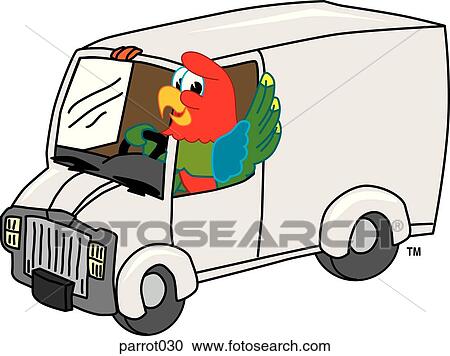 Clipart - Parrot in Van. Fotosearch